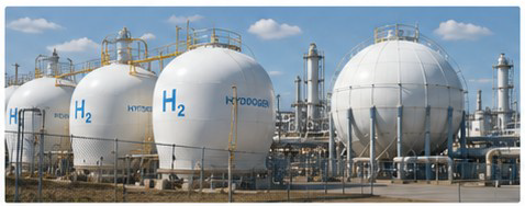 Industrial hydrogen storage tanks