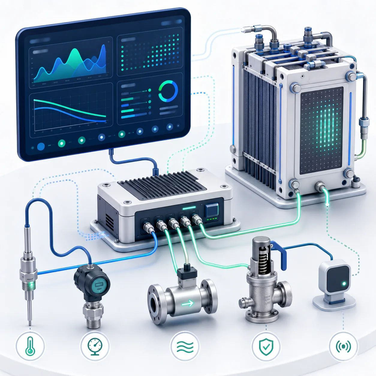 Sensor-based control and monitoring schematic